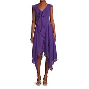 Premier Amour Sleeveless Deep Purple High-Low Fit & Flare Dress size 14
